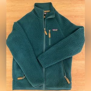 Patagonia Men’s Retro Pile Fleece Jacket, Size Small, Dark Borealis Green